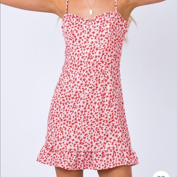 Princess Polly | Dresses | Nwot Princess Polly Blush Pink And Red Flower  Dress | Poshmark